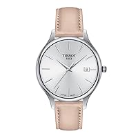 Tissot Womens Bella Ora 316L Stainless Steel case Quartz Watch, Beige, Leather, 16 (T1032101603101)