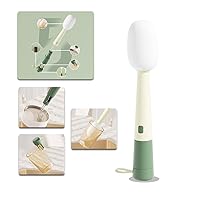 Bottle Brush Tube Cleaning Set, 10-inch Long-Handled Silicone Sponge Cleaning Brush, Cup Cleaning Brush, Water Cup Brush, Gap Brush, Cup lid Brush Three-in-one Combination Set (White Green)