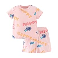 Girls Summer Outfits Toddler Girl Shorts Set Cotton Casual Short Sleeve Shirt and Shorts 2-7T