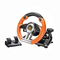 PXN PC Racing Wheel, V3II 180 Degree Universal Usb Car Sim Race Steering Wheel with Pedals for PS3, PS4, Xbox One, Xbox Series X/S, Nintendo Switch (Orange)
