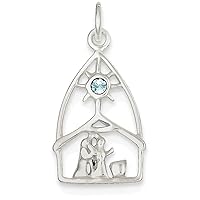 Sterling Silver and Stellux Crystal Nativity Charm