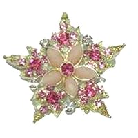Imported Multi Color Stone Crystals Studded Gold Plated Leaf Brooch
