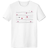 Valentine's Day I Love You Line Pink Heart T-Shirt Workwear Pocket Short Sleeve Sport Clothing