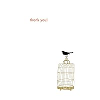 Bird on a Cage Thank You Card, 3.5 X 4.75, Boxed Set of 6