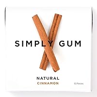 Simply Gum | Chewing Gum | Cinnamon| Pack of Six (90 Pieces Total) | Vegan + non GMO
