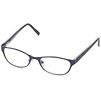 Foster Grant Women's Charlsie Multifocus Reading Glasses Cat-Eye, Satin Navy/Transparent, 52 mm + 3.25,5010364-325.COM