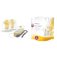 Medela Freestyle Hands-Free Breast Pump with App Connectivity Bundle | Includes PersonalFit Flex Breast Pump Kit and Medela Quick Clean MicroSteam Bags for Bottles and Breast Pump Parts, 12 Pack