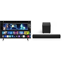 40-inch D-Series Full HD 1080p Smart TV, D40f-J09, 2022 Model V-Series 2.1 Compact Home Theater Sound Bar with DTS Virtual:X, Bluetooth, Wireless Subwoofer - V21t-J8