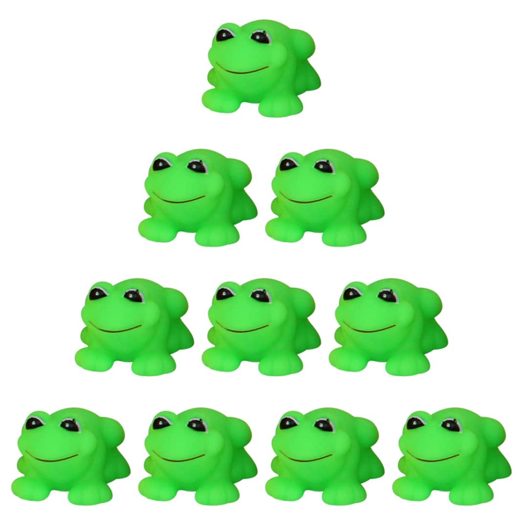 Baby Bath Toys 10PCS Funny Squeak Frog Rubber Bathtub Toy Mini Cute Frog Shower Bath Buddy Squirter Floating Toys for Toddlers Children Rubber Frog