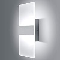 Modern Wall Sconce Dimmable 12W, Up Down Wall Lights Acrylic LED Wall Lamp for Hallway Bedroom Corridor, Cool White, HS521-1