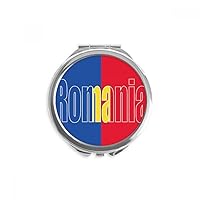 Romania Country Flag Name Hand Compact Mirror Round Portable Pocket Glass