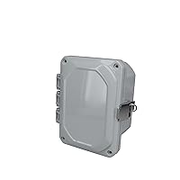 Gray hinged Cover IP68 NEMA 6P PC Enclosure with Adjustable Panel Height (7 x 5 x 4.8)
