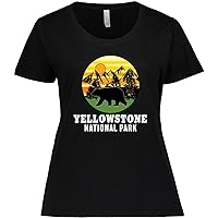 inktastic Yellowstone National Park with Bear Women's Plus Size T-Shirt