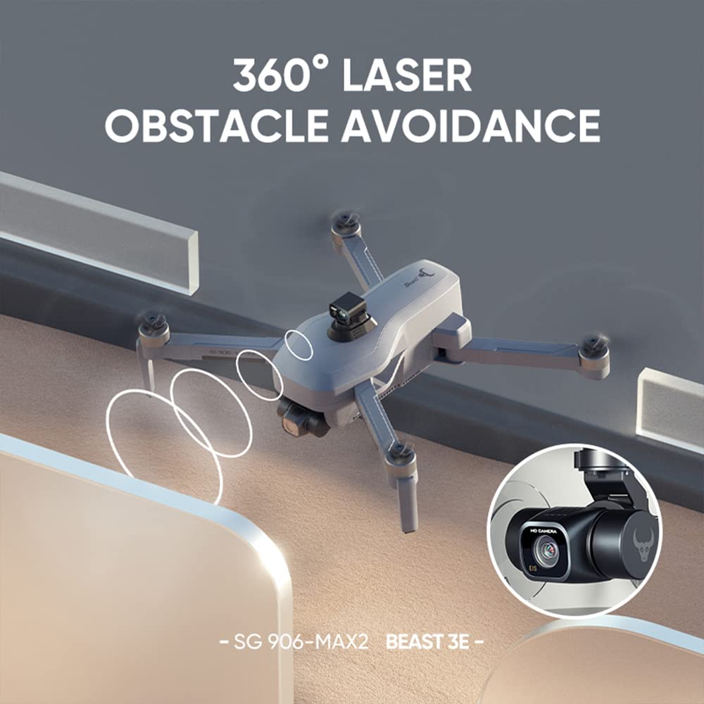 ZLL SG906 MAX2 GPS Drohne mit Kamera EIS 4K HD, 4km Kontrollabstand, 360 Grad Laser Hindernis Vermeidung, 3-Achsen Gimbal, FPV Professioneller RC Quadcopter, 3 Batterien