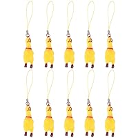 10 Packs Screaming Chicken Keychain Mini Squeeze Screaming Chicken Pendant Keychain Novelty Gift Phone Charm for Boys Girls (Yellow-10PCS)