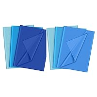 PLULON 60 Sheets Blue Tissue Paper Bulk and 60 Sheets Light Blue Tissue Paper Bulk