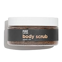 Pure for Men's Exfoliating Face & Body Scrub | Gentle & Natural Cleanser, Removes Dead Skin Cells & Leaves Skin Smooth| Lemon and Spearmint | 8 oz.