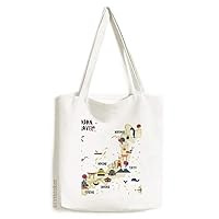 Local Japanese Travelling map Tote Canvas Bag Shopping Satchel Casual Handbag