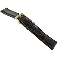 Speidel 12mm Water Resistant Royal English Leather Stitched Brown Watch Band