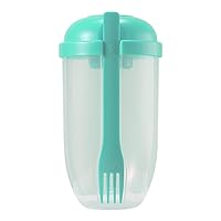 Portable Salad Cup Breakfast Oatmeal Nut Yogurt Salad Containers With Fork Sauce Cup Bento Food Bowl Kitchen Lunch Boxes With Fork & Salad Dressing Holder