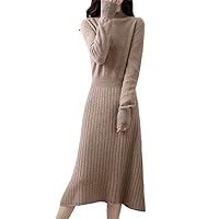 Wool Knitted Dresses for Women Arrival Winter/Autumn O-Neck Female Dresses Long Style Jumpers