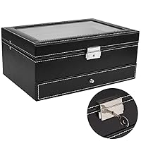 2-Tier 12 Slots Watch And Jewelry Display Case Organizer Watch Box With Jewelry Display Tray Storage Box (Color : D, Size : 1 pcs)
