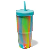 Silipint: Silicone 32oz Straw Tumbler: Sugar Rush - Unbreakable Cup, Flexible, Hot/Cold, Airtight Lid, Seasonal Color