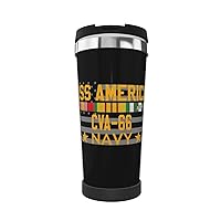 Uss America Cva-66 Vietnam Service Ribbons Portable Insulated Tumblers Coffee Thermos Cup Stainless Steel With Lid Double Wall Insulation Travel Mug For Outdoor