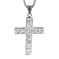 Stainless Steel Necklace Fashion Men's Jewelry Diamond Titanium Cross Pendant