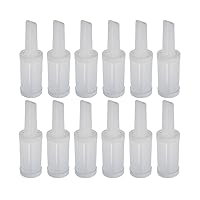 Carlisle FoodService Products Pourplus Store 'N Pour Complete Quart Set Neck, Container, And Cap for Bar, Kitchen, And Restaurant, Plastic, 32 Ounces, White, (Pack of 12)