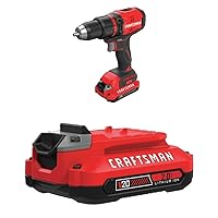 CRAFTSMAN V20 Cordless Drill/Driver Kit, Brushless with EXTRA Lithium Ion Battery, 2.0-Amp Hour (CMCD710C2 & CMCB202)