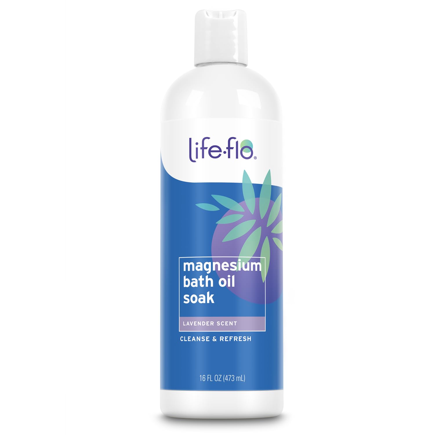 Life-flo Magnesium Oil Bath Soak Lavender Scent, Plus Magnesium Chloride from Zechstein Seabed, Cleanses and Refreshes, Relaxes Muscles and Joints, 60-Day Guarantee, Not Tested on Animals, 16oz