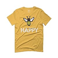 Funny Hilarious Graphic bee be Happy for Men T Shirt