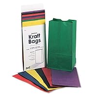 Creativity Street Kraft Bags P0072140, Assorted Bright Colors, 6