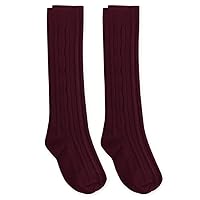 Jefferies Socks Girls School Uniform Cable Knit Knee High Socks 2 Pair Pack