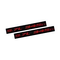 5.7L 345ci RED on BLACK Highly Polished Real Aluminum EMBLEMS Compatible with Jeep Dodge Ram Chrysler (Pack of 2)
