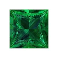 0.25 to 3 ct Princess Cut VVS1 Simulated Green Emerald May Birthstone