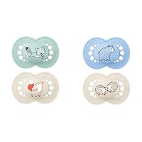 MAM Original Matte Baby Pacifier 2 Pack, Nipple Shape Helps Promote Healthy Oral Development, Sterilizer Case, Boy, 16+ Months (Pack of 2) & 2 Count (Pack of 1)