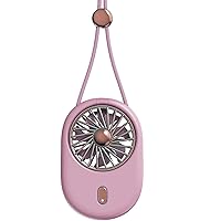 Electric Fan Can Hang the Neck Mini Handheld Fan Battery Operated Small Fan Portable Usb Powered Electric Fan for Home Outdoor Trave Cool/Pink-