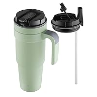 40 oz Tumbler with Handle Flip and Straw One Lid Dual Ways to Drink - Double Wall Vacuum Insulated Stainless Steel Mug - Leak-proof Water Bottle for Daily Travel