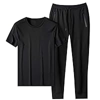 Gym Clothes for Men Workout T Shirts Sets 2 Pieces Outfits Running Football Athletic Exercise Sports Casual Tracksuits