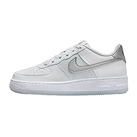 Nike Air Force 1 Big Kids Shoes Size- 7 White/Metallic Silver