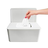 Baby Wipe Dispenser for Bathroom, Upgarde Design(8.2L x 4.9W x 3.9H inches), Minimalist Wipes Holder Container Flushable Wipes Box with Lid for Home Office Car