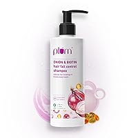 Plum Onion And Biotin Sulphate Free & Paraben Free Shampoo For Hairfall Control | With Onion Extract, Biotin, D-Panthenol | Boosts Scalp Health, 8.45 Fl Oz