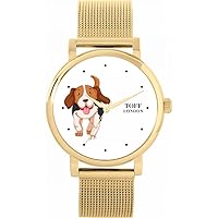 Beagle Dog Watch Ladies 38mm Case 3atm Water Resistant Custom Designed Quartz Movement Luxury Fashionable