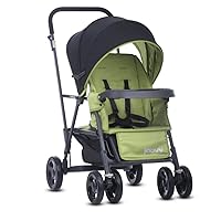 Joovy Caboose Sit and Stand Double Stroller with Rear Bench and Standing Platform, 3-Way Reclining Seats, Optional Rear Seat, and Universal Car Seat Adapter (Appletree)