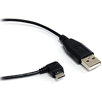 StarTech.com 1 ft / 30cm Micro USB Cable - A to Right Angle Micro B - USB Type A (M) - 90 Degree Micro-USB Type B (M) - Black (UUSBHAUB1RA)
