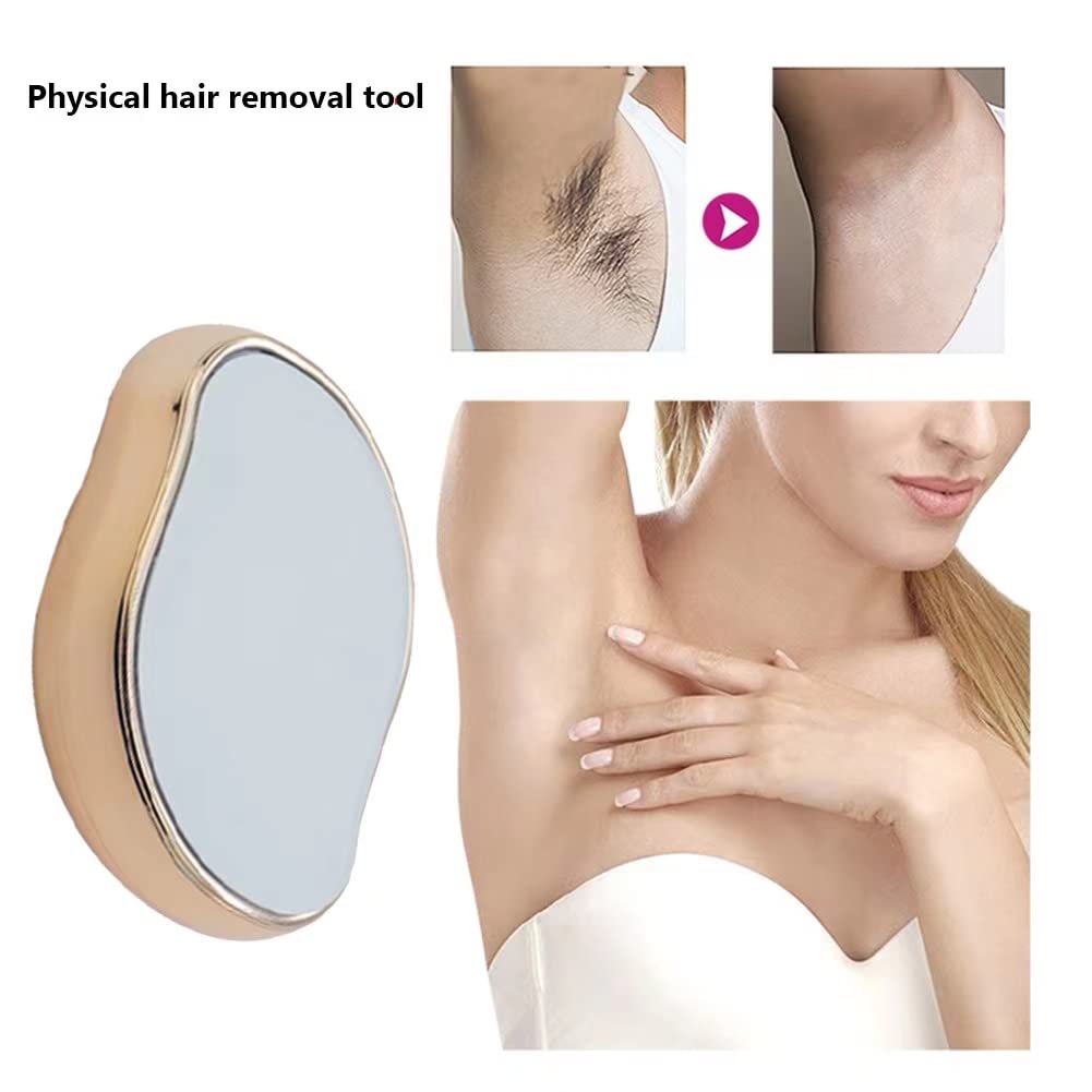 Bleam Crystal Hair Eraser, Crystal Hair Remover for Women and Men, Painless Exfoliation Magic Crystal Hair Remover Crystal Smooth Hair Remover for Legs, Back, Arms(1PC, Rose Gold)