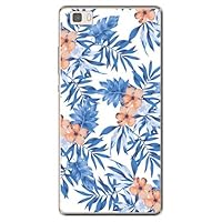 Second Skin MHWP8L-PCCL-298-Y424 Resort Flower White (Clear) / for P8lite ALE-L02/MVNO Smartphone (SIM Free Device)