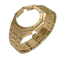 Casioak Stainless Steel Bracelet Case MOD for Shock G-SHOCK GA2100 GA2110 YELLOW GOLD, Stainless Steel